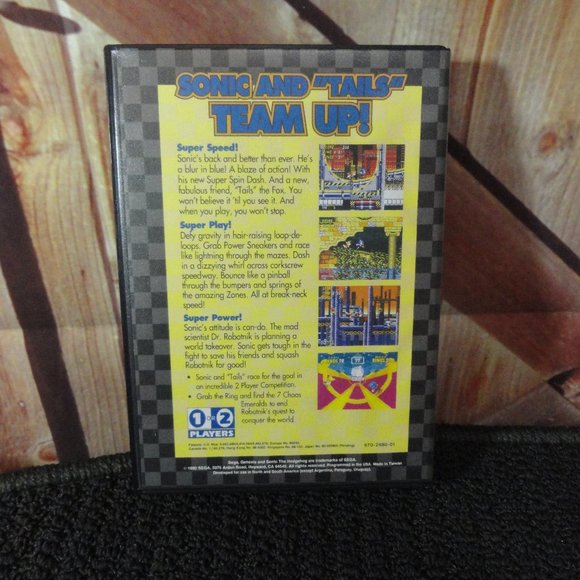 Sega Genesis Vintage Sonic the hedgehog 2~Game~hard case manual 1992 gam… - Picture 2 of 7